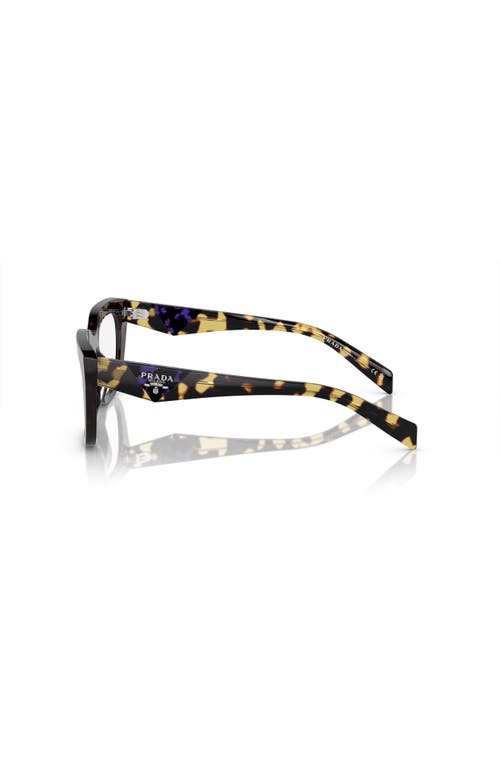 Prada 52mm Irregular Optical Glasses In Brown