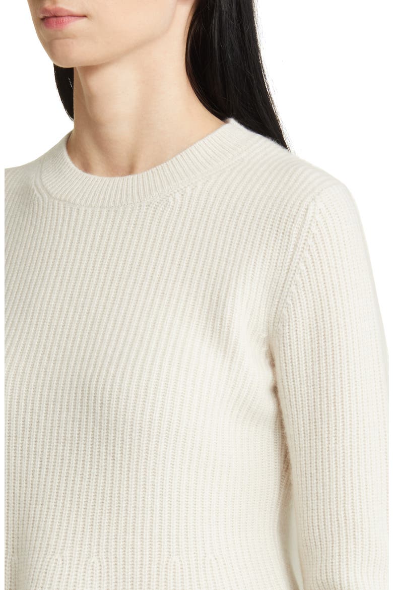 Peplum Cashmere Sweater, Alternate, color, IVORY SAND