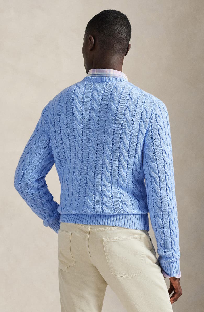 Polo Ralph Lauren Cable Knit Cotton Sweater, Alternate, color, Austin Blue