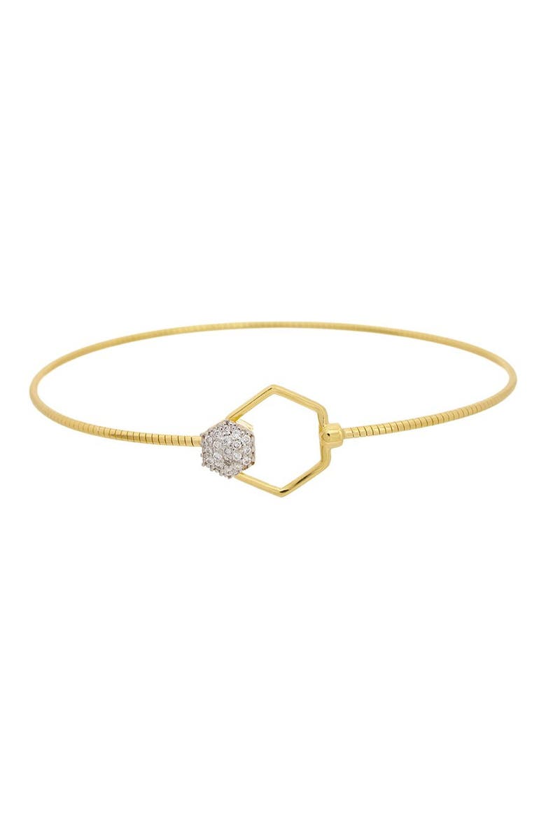 Diamond Hexagon Cuff Bangle, Main, color, YELLOW