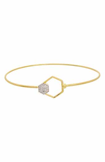 Diamond Hexagon Cuff Bangle