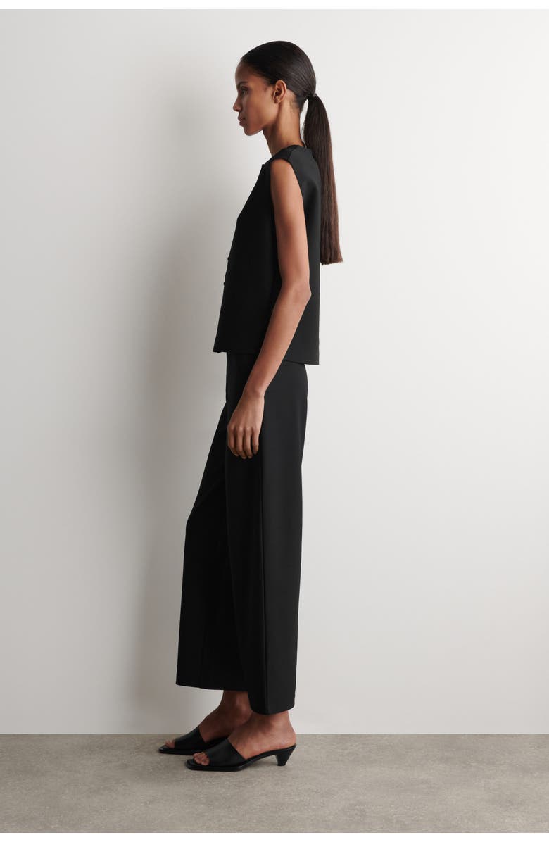 COS High-waisted Trousers, Alternate, color, Black