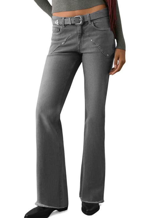 Low Rise Stud Flare Jeans