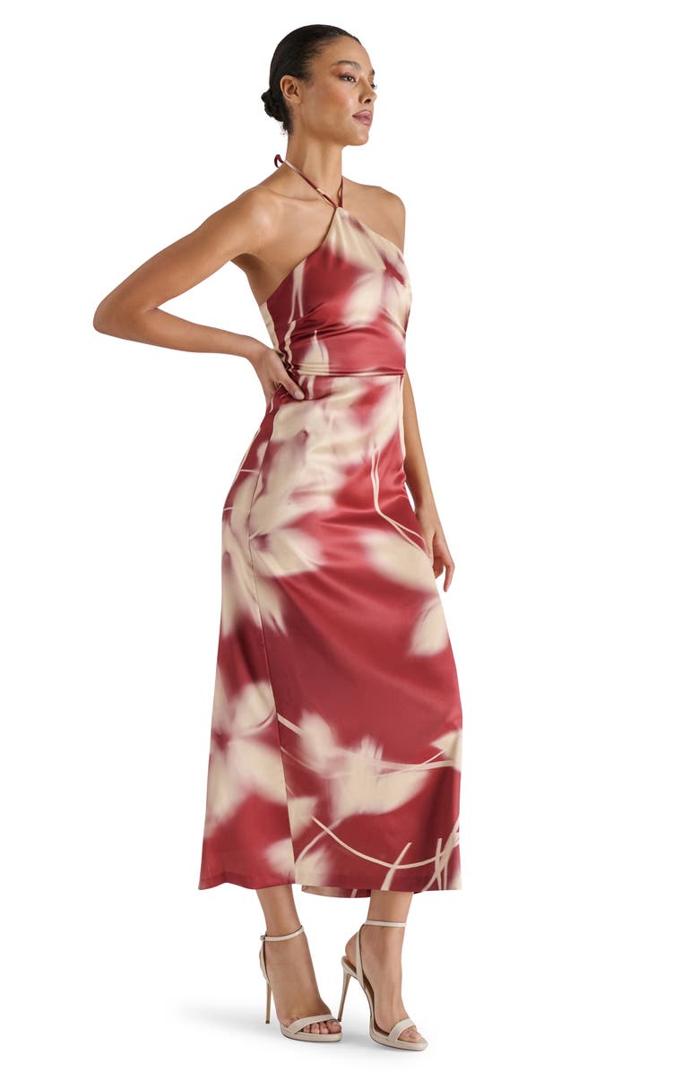 Steve Madden Oaklyn Floral Print Halter Dress, Alternate, color, Rust Multi