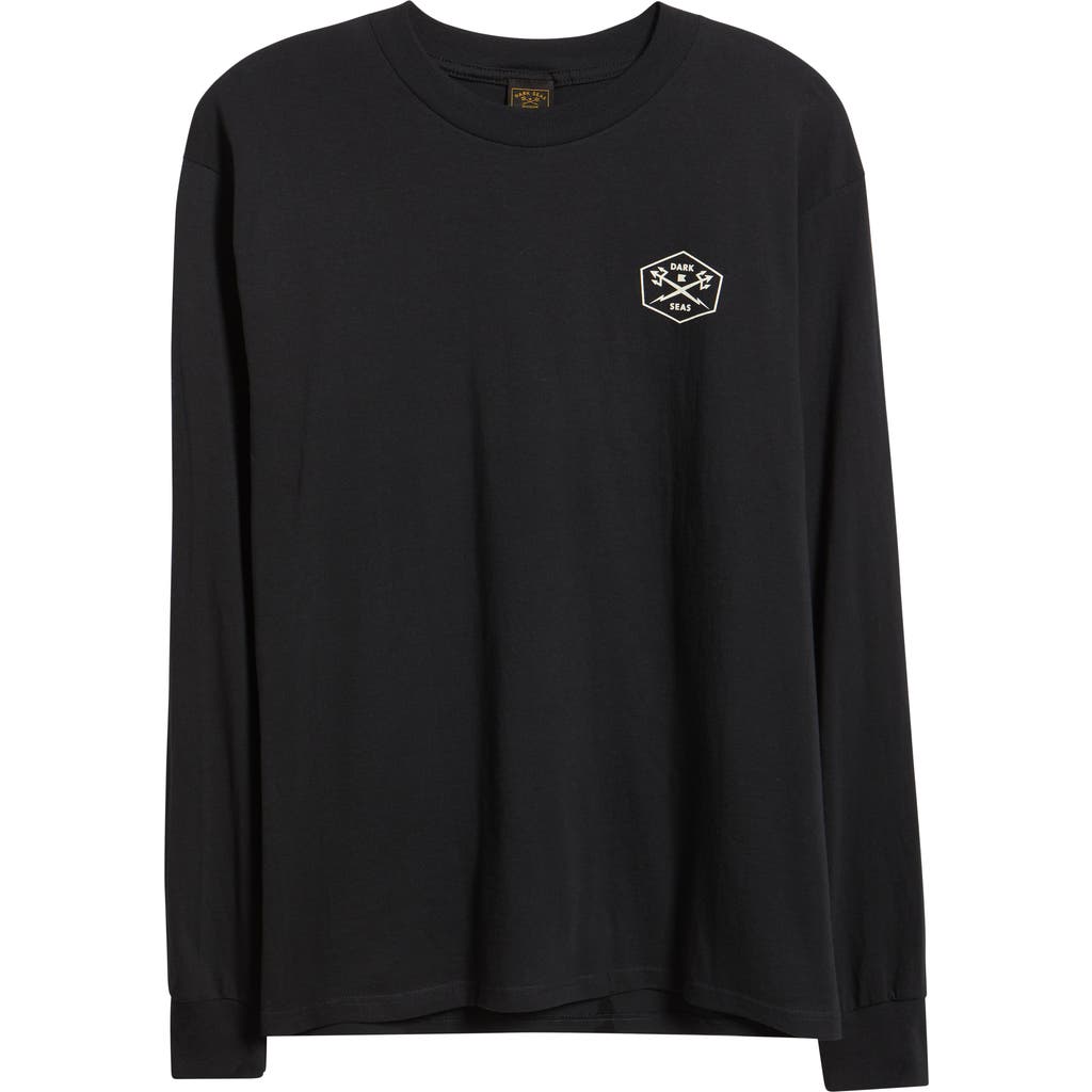 Dark Seas Sunflower Long Sleeve Graphic T-shirt In Black