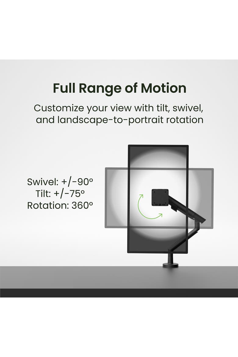 DM1 Single Monitor Desktop Mount for 17 - 40 inch Displays, Alternate, color, Black
