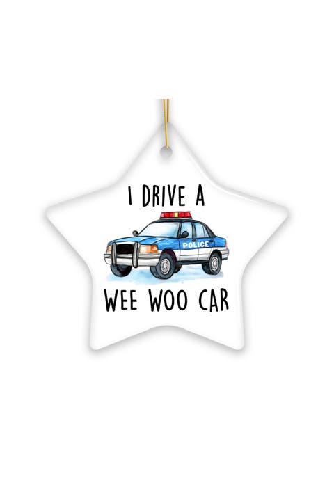 Wee Woo Car Police Star Ornament