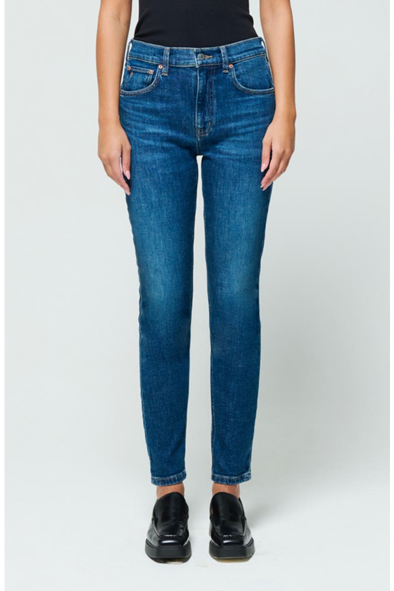 Giselle Mid Rise Skinny Jeans, Main, color, CHROME DIOPSIDE