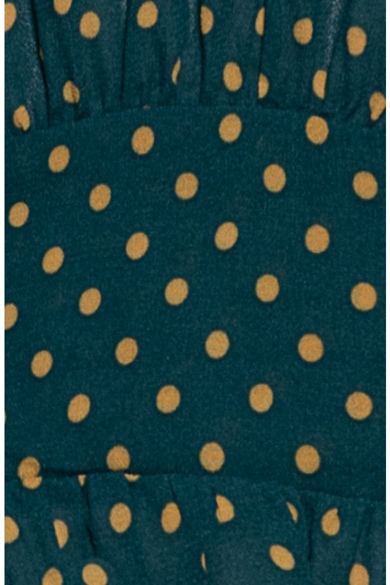 Olivier Button Front Crepe Top, Alternate, color, FOREST GREEN POLKA DOT