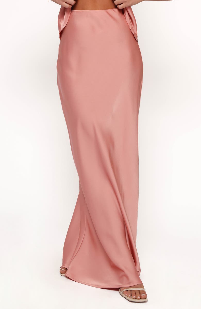 Petal & Pup Velman Satin Maxi Skirt, Main, color, Pink