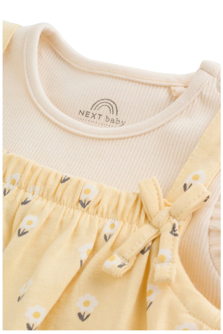 Floral Overalls & Bodysuit Set, Alternate, color, YELLOW