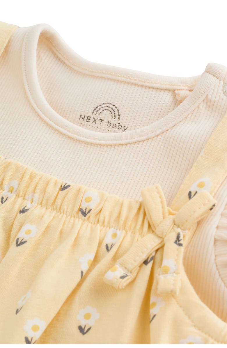 NEXT Floral Overalls & Bodysuit Set, Alternate, color, Yellow