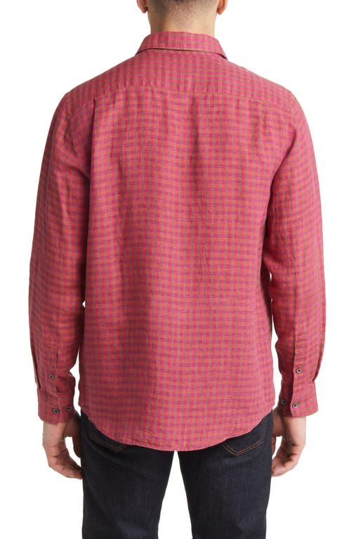 Rodd & Gunn White Pine Avenue Check Linen Button-up Shirt In Flamingo