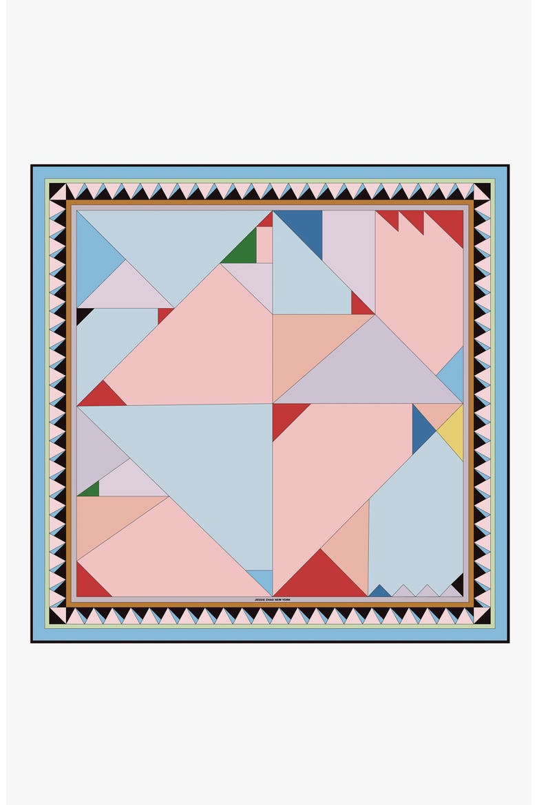 Double Sided Silk Scarf Of Color Recombination, Alternate, color, Pink