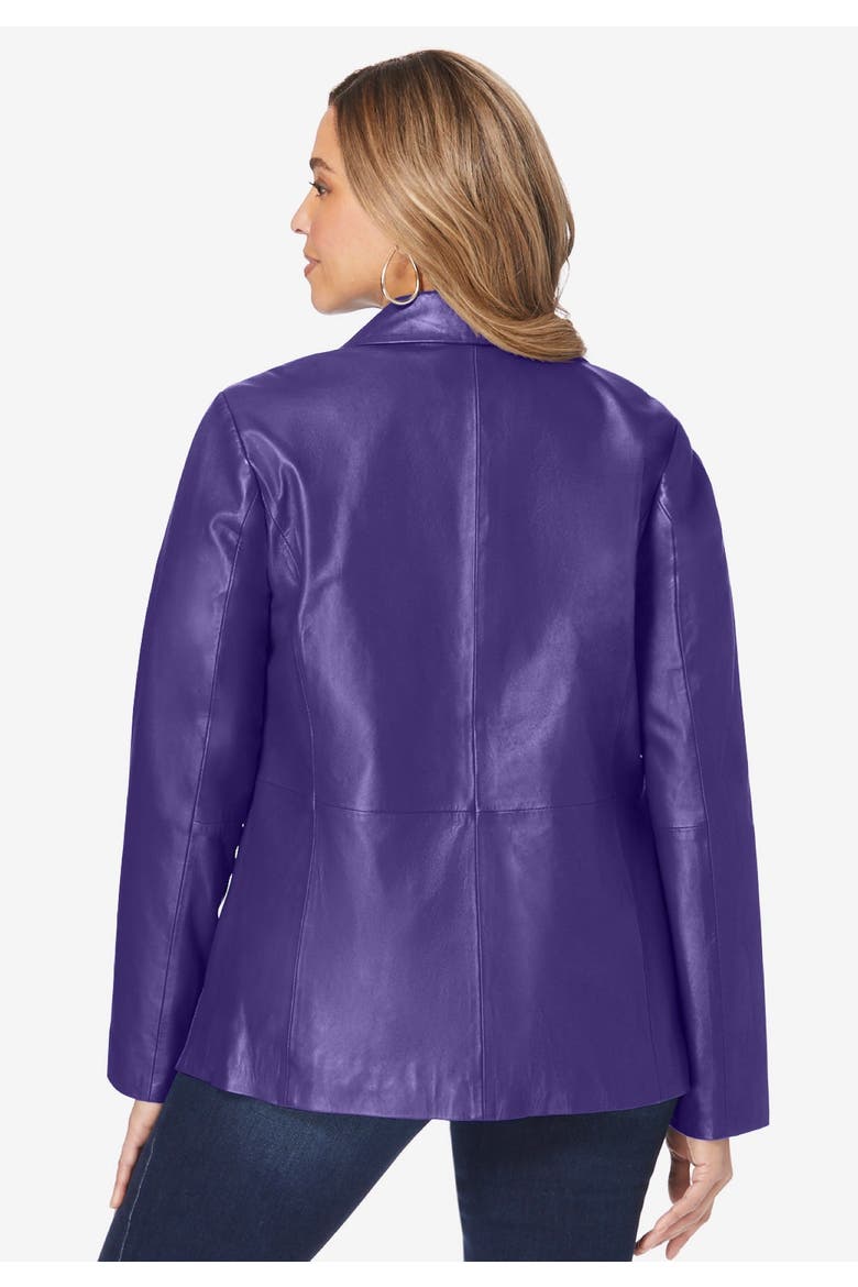 Leather Blazer, Alternate, color, MIDNIGHT VIOLET