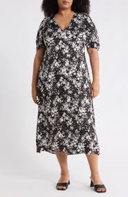 Renee C Floral Short Sleeve Maxi Dress