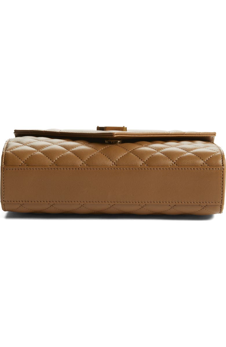 Saint Laurent Small Envelope Chain Strap Leather Shoulder Bag, Alternate, color, Dark Cork