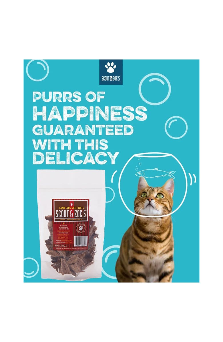 Scout & Zoe's Lamb Lung, 1.5oz Cat Treats, Single Ingredient, Crunchy Reward, Alternate, color, Multicolored