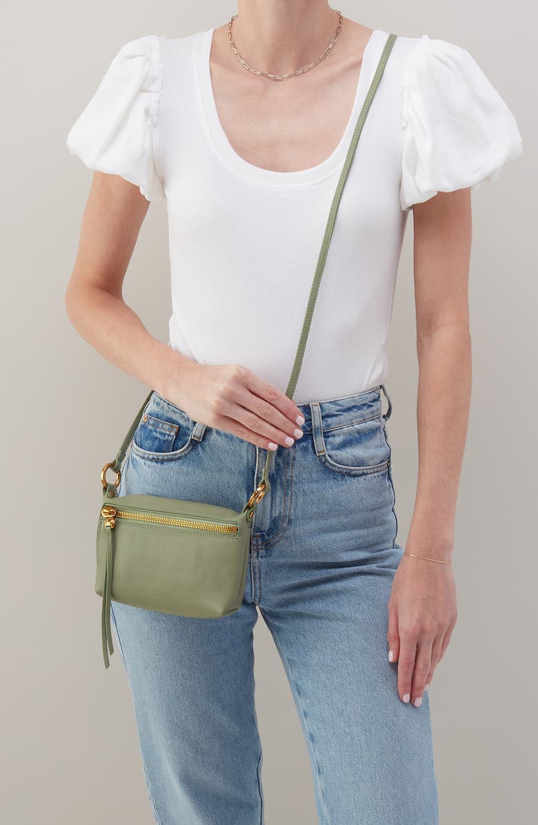 HOBO Run About Leather Crossbody Bag, Alternate, color, Watercress