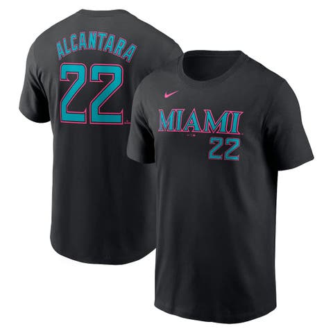 Men's Nike Sandy Alcantara Black Miami Marlins 2025 City Connect Fuse Name & Number T-Shirt