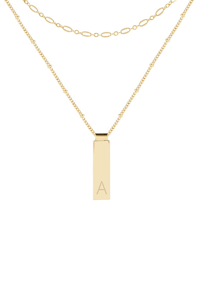 Maisie Set of 2 Initial Layering Necklaces, Main, color, GOLD A