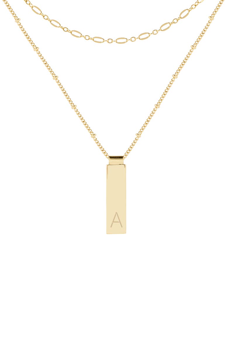 Brook and York Maisie Set of 2 Initial Layering Necklaces, Main, color, Gold A
