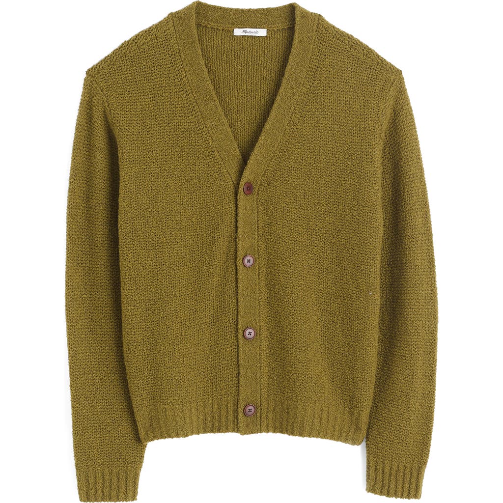 Madewell Bouclé Cardigan In Green