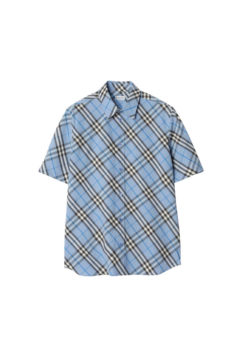 Classic Fit Check Cotton Shirt, Alternate, color, Cornflower blue