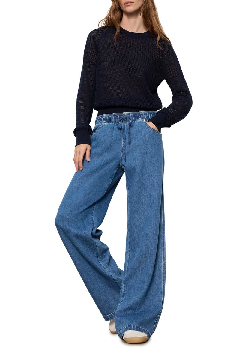 Soleil Open Stitch Sweater, Alternate, color, NAVY BLUE