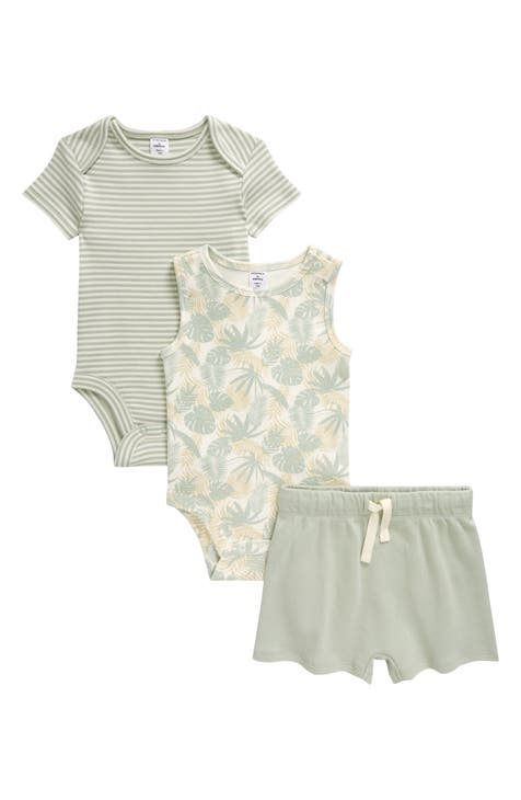 Assorted 3-Piece Cotton Bodysuits & Shorts Set (Baby)