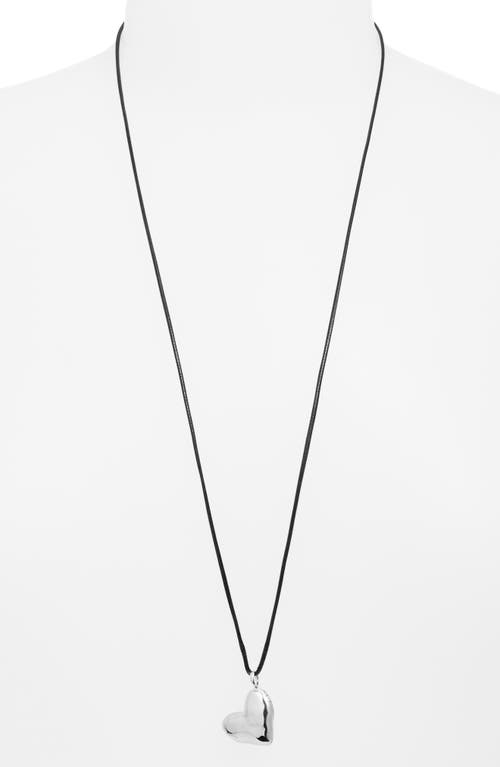 Monica Vinader Heart Locket Cord Necklace In Sterling Silver