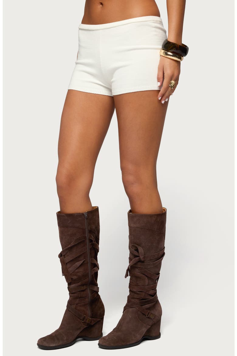 Arianna Knit Shorts, Alternate, color, CREAM