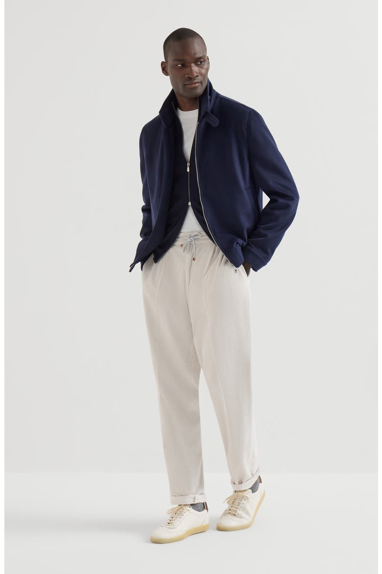 Cashmere and silk lightweight cardigan with zipper, Alternate, color, Navy Blue