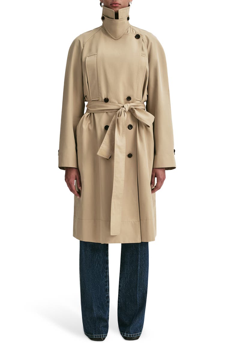 Asher Cotton Blend Trench Coat, Main, color, BEIGE