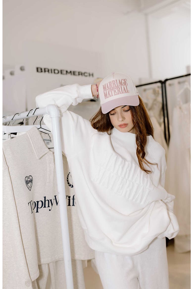 Marriage Material Mockneck, Alternate, color, White