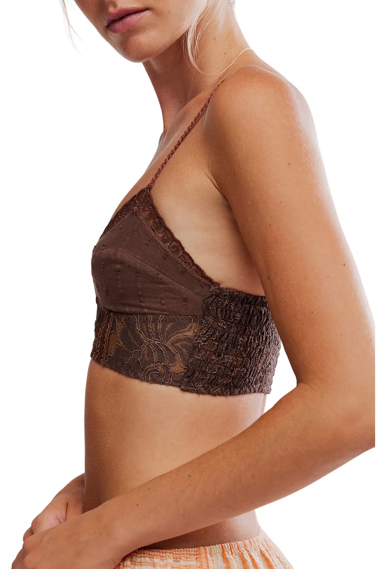 Rosie Longline Bralette, Alternate, color, BROWN