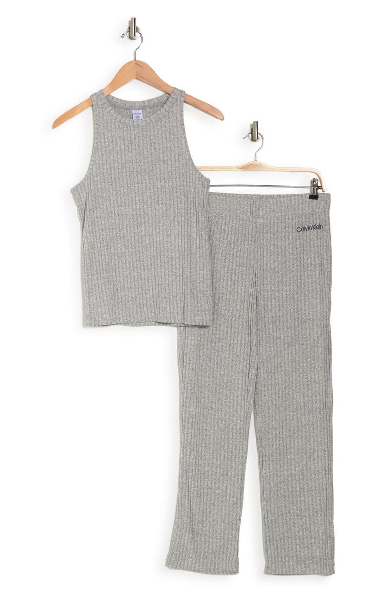 Calvin Klein Ribbed Tank & Pants Pajamas, Alternate, color, 