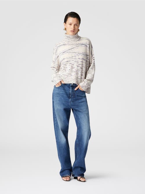 Missoni Heathered Cashmere Turtleneck Pullover In White & Multicoloured