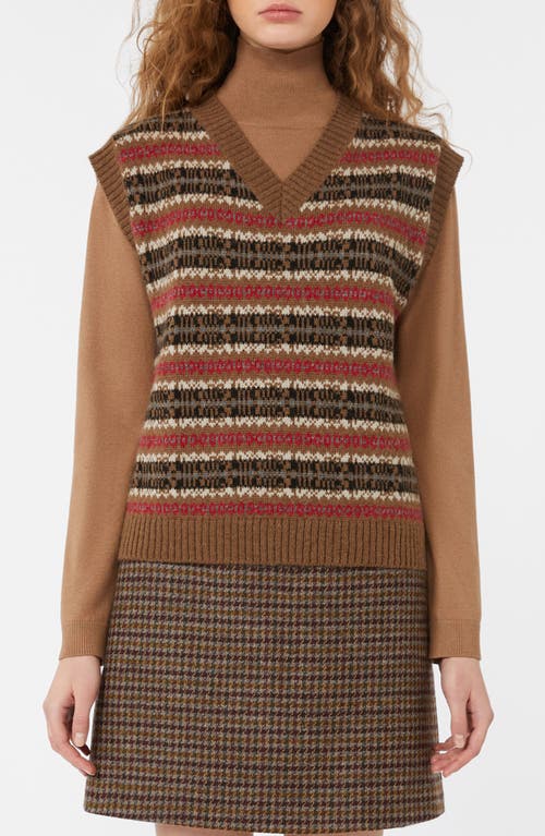 Weekend Max Mara Fleres Jacquard Sweater Vest In Brown