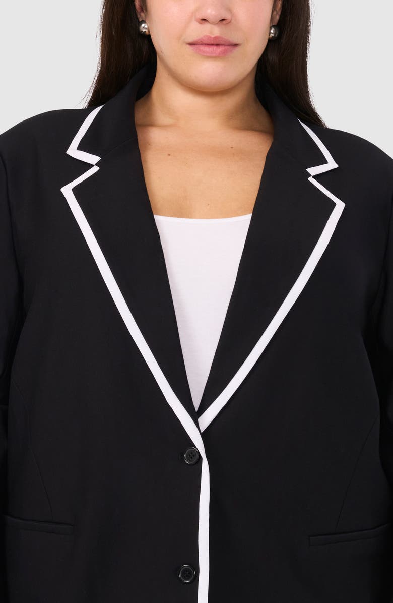 Halogen<sup>®</sup> Tipped Knit Blazer, Alternate, color, Rich Black 060