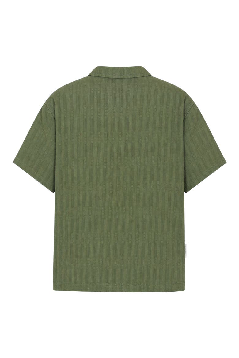 Kids' Textured Cotton Camp Shirt, Alternate, color, GREEN