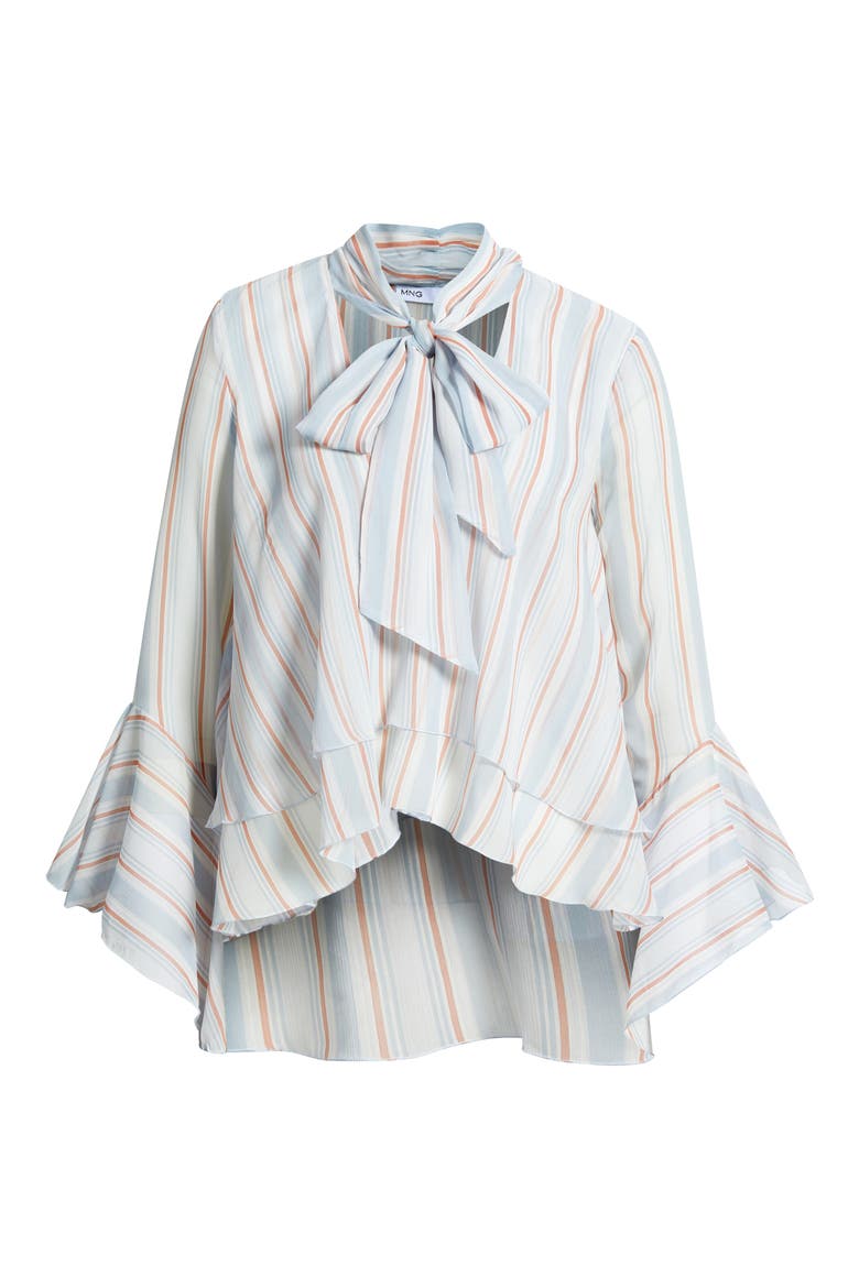 Leif Stripe Ruffle Shirt, Alternate, color, BLUE