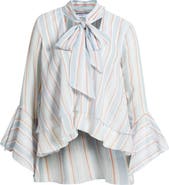 MANGO Leif Stripe Ruffle Shirt