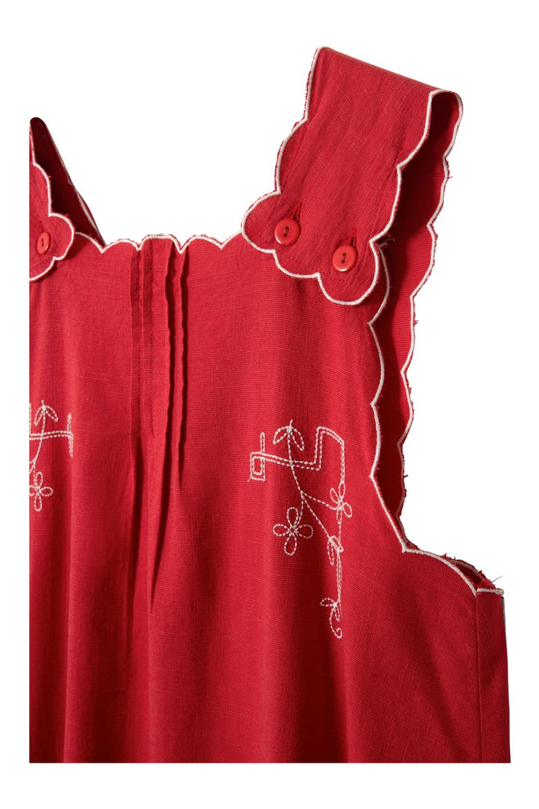 Natalina Embroidered Sleeveless Dress, Alternate, color, RED