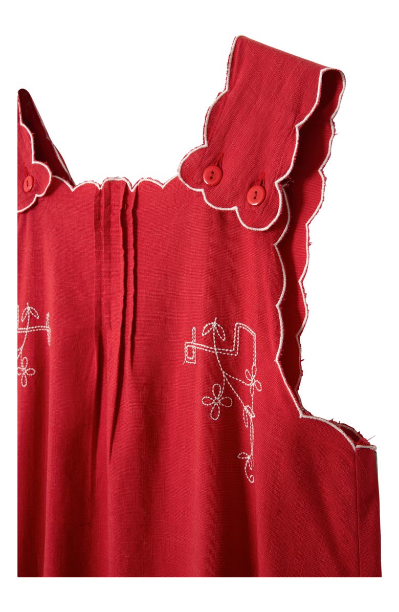 Damson Madder Natalina Embroidered Sleeveless Dress, Alternate, color, Red