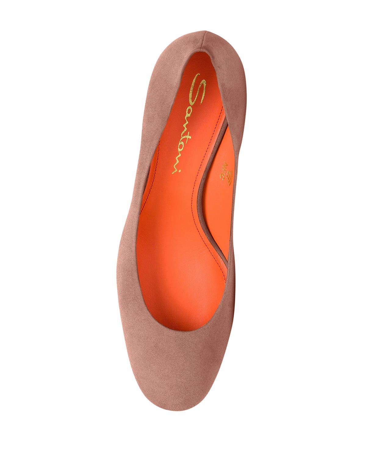 Santoni Suede low-heel pump, Alternate, color, Pink