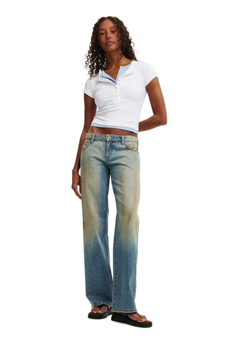 Women's Low Rise Straight Jean, Alternate, color, Stefani Blue