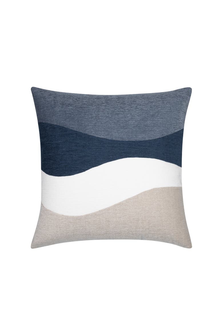 Contour Plush Chenille Indoor & Outdoor Woven Accent Pillow & Insert, Main, color, Indigo