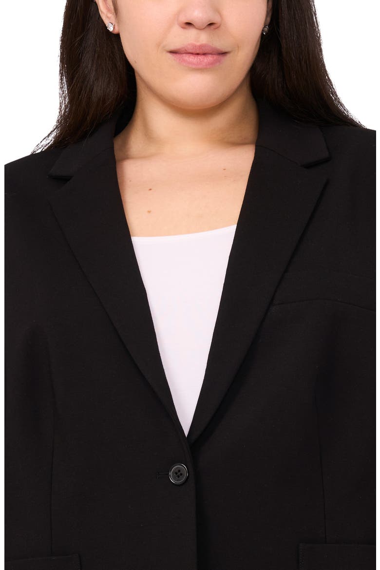 One-Button Ponte Knit Jacket, Alternate, color, RICH BLACK