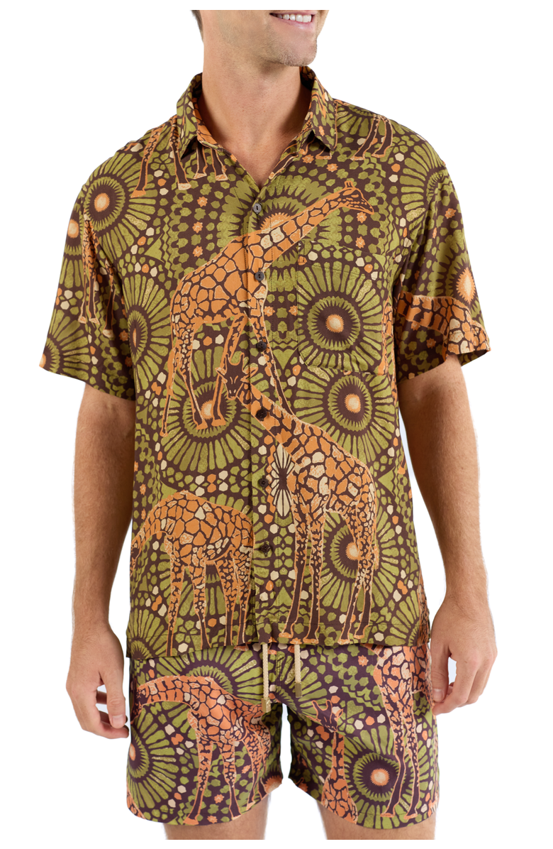 Kenny Flowers The Africa - Short Sleeve Shirt, Alternate, color, Brown